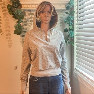💎 (4/$30) Sz M American Eagle Grey Floral Hoodie